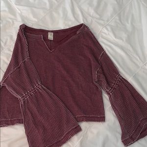 V neck free people wide arm sweater